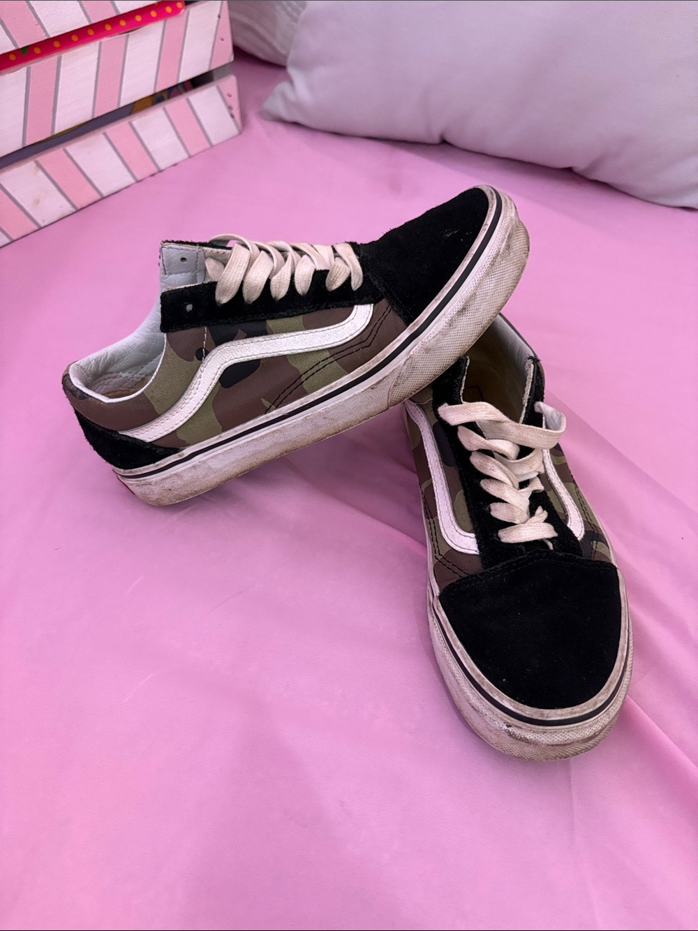 Vans Camo Low-Top Sneakers in Black, Green, Brown